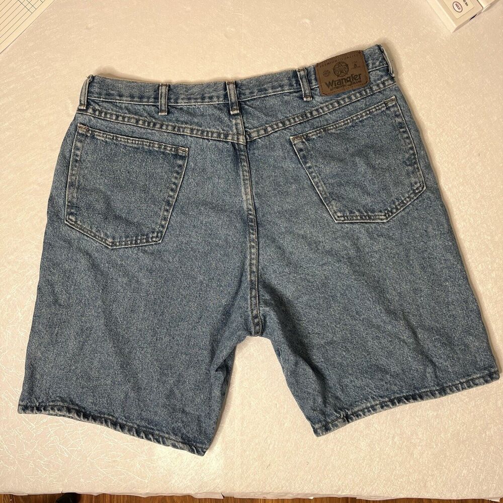 Vtg Wrangler Mens Shorts 38 Blue Denim Jean Work Workwear Inseam 9.5 Made In USA - Picture 8 of 10